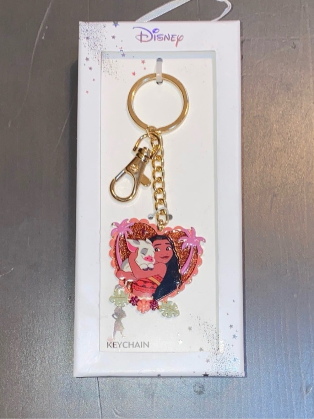 Moana Disney Keychain Bag Charm Pink and Gold - Picture 1 of 3